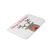 Vrolijk kerstbadmat met schattige Rudolf-rendiervi Badmat (Gekanteld)