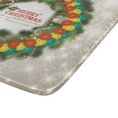 Vrolijk kerstbal 1 glazen snijplank (Hoek)