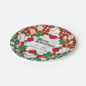 Vrolijk kerstbal overvallen papieren bordje (Gekanteld)