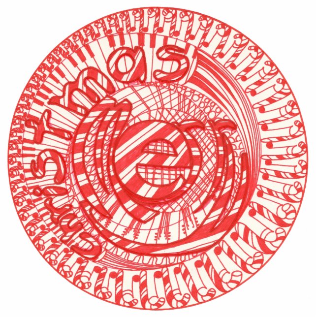 Vrolijk kerstbal snoepjes, ornament fotobeeldje ornament (Voorkant)