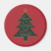 Vrolijk kerstbal versierd dennenboom magneet (Voorkant)