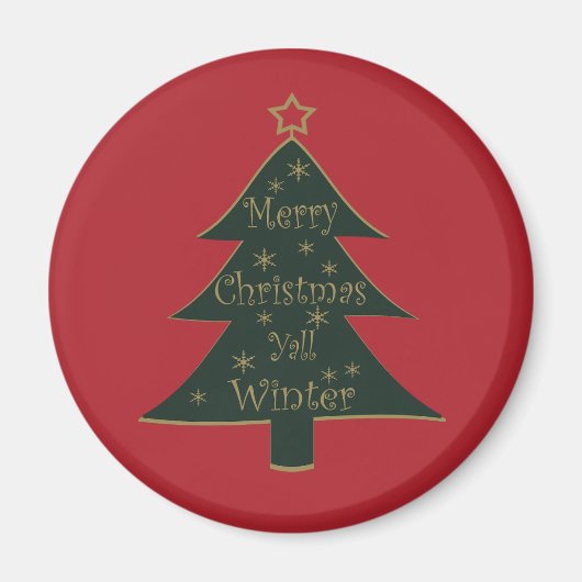 Vrolijk kerstbal versierd dennenboom magneet (Voorkant)