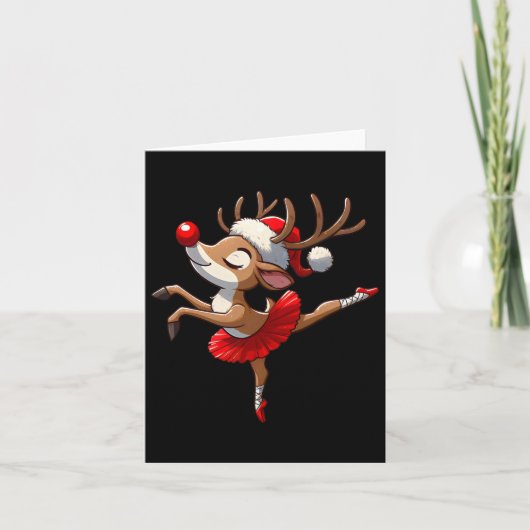 Vrolijk kerstballet rendieren dansen ballet thee kaart (Voorkant)