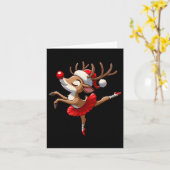 Vrolijk kerstballet rendieren dansen ballet thee kaart (Gele Bloem)