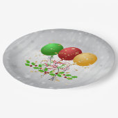 Vrolijk kerstballonnen en Confetti Papieren Bordje (Gekanteld)