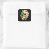 Vrolijk kerstbanaan vierkante sticker (Tas)