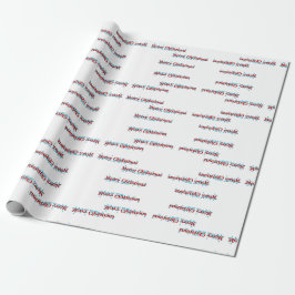 Vrolijk kerstbanner met sneeuwvlokken en rode tex cadeaupapier