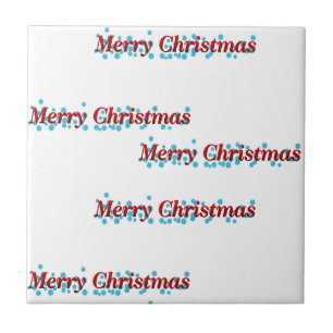 Vrolijk kerstbanner met sneeuwvlokken en rode tex tegeltje