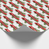 Vrolijk kerstbanner op dennen cadeaupapier (Hoek)
