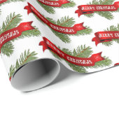 Vrolijk kerstbanner op dennen cadeaupapier (Rol Hoek)