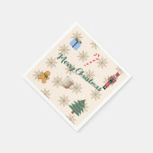 Vrolijk kerstbeeld servet (Hoek)