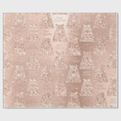 Vrolijk kerstBeer Black Blush Roos Gold Glitter Cadeaupapier (Vlak)