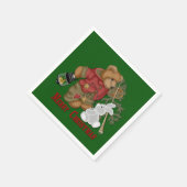 Vrolijk kerstBeer Holiday Napkins Servetten (Hoek)