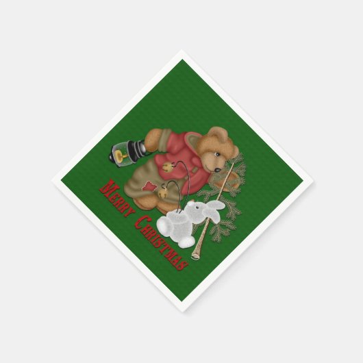 Vrolijk kerstBeer Holiday Napkins Servetten (Hoek)