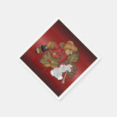 Vrolijk kerstBeer Red Holiday Napkins Servet (Hoek)
