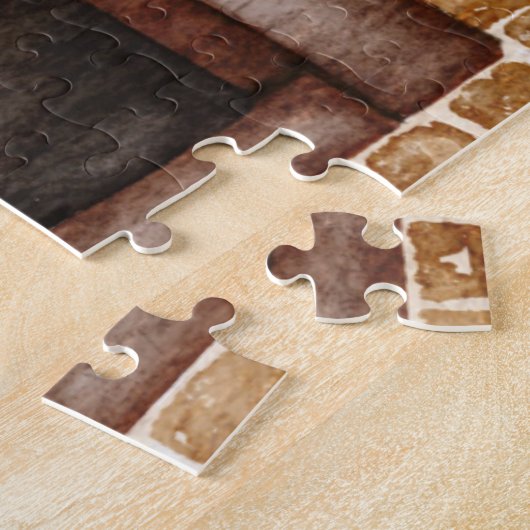 Vrolijk kerstBeer Stocking Fireplace Mantle Legpuzzel (Zijkant)