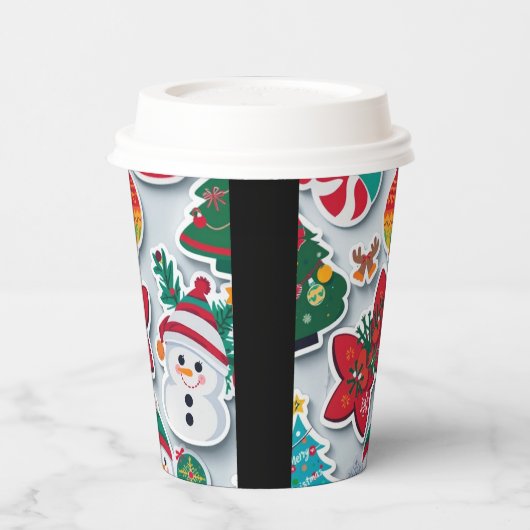 Vrolijk kerstbekertje papieren bekers (Links)