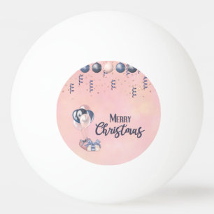 Vrolijk kerstbericht Baubles, cadeautjes en ballon Pingpongbal