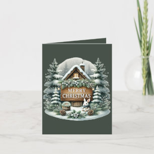 Vrolijk kerstbericht Country home Feestdagen Kaart
