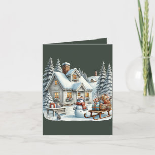 Vrolijk kerstbericht Country home Feestdagen Kaart