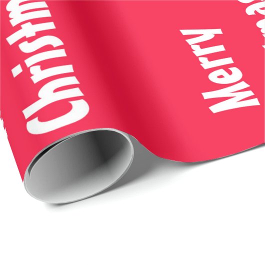 Vrolijk kerstbericht  Elegant Red Sjabloon Cadeaupapier (Rol Hoek)