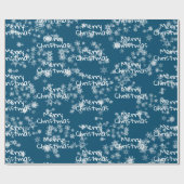 Vrolijk kerstbericht in sneeuwvlokken cadeaupapier (Vlak)