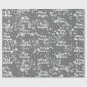 Vrolijk kerstbericht in sneeuwvlokken cadeaupapier (Vlak)