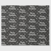 Vrolijk kerstbericht in sneeuwvlokken op rode vlok cadeaupapier (Vlak)