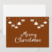 Vrolijk kerstbericht met cadeaus op bruin feestdagenkaart (Voorkant / Achterkant)