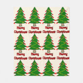 Vrolijk kerstbericht met kerstboom fleece deken (Voorkant)