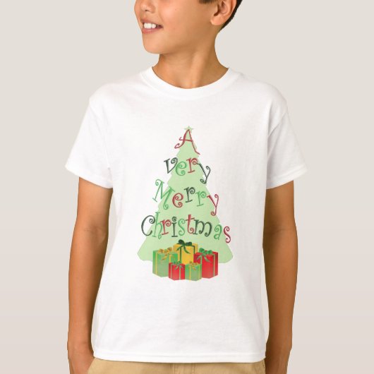 Vrolijk kerstbericht met structuur en cadeautjes T T-shirt (Voorkant)
