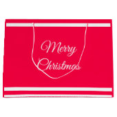 Vrolijk kerstbericht Nostalgische rode witte Sjabl Groot Cadeauzakje (Voorkant)