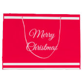Vrolijk kerstbericht Nostalgische rode witte Sjabl Groot Cadeauzakje (Achterkant)
