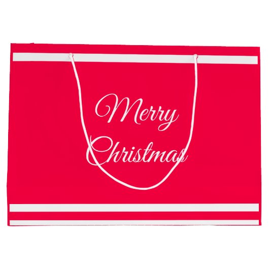 Vrolijk kerstbericht Nostalgische rode witte Sjabl Groot Cadeauzakje (Achterkant)