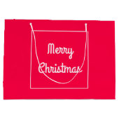 Vrolijk kerstbericht Nostalgische rode witte Sjabl Groot Cadeauzakje (Achterkant)
