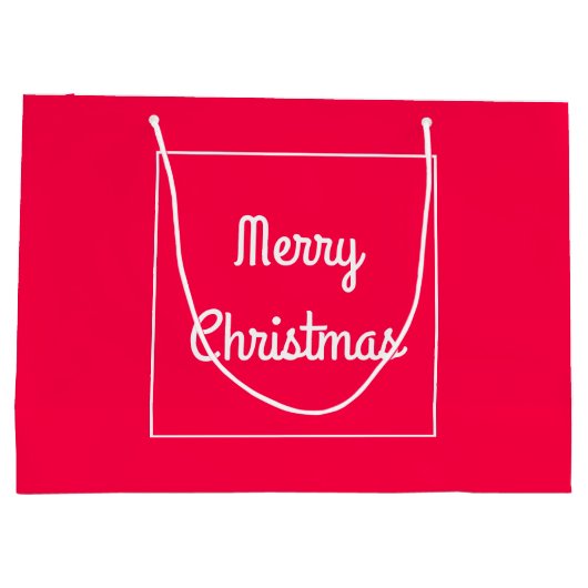 Vrolijk kerstbericht Nostalgische rode witte Sjabl Groot Cadeauzakje (Achterkant)