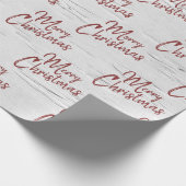 Vrolijk kerstbericht op Birch Cadeaupapier (Hoek)