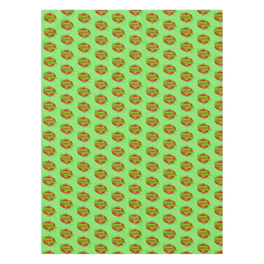 Vrolijk kerstbericht Typografie Red Green & Tree Tafelkleed (Voorkant)