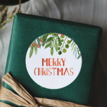 Vrolijk kerstbes en takken Waterverf