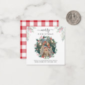 Vrolijk kerstbessen foto notitiekaartje (Voorkant / Achterkant in situ)