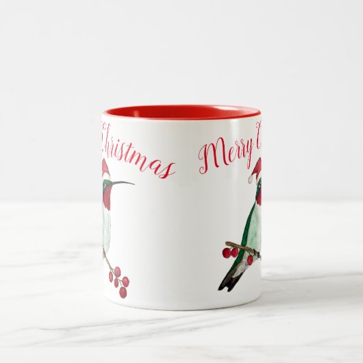Vrolijk kerstbevogel Mok met tweetone koffie (Center)