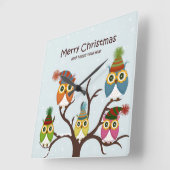 Vrolijk kerstbezit op de boom vierkante klok (Hoek)