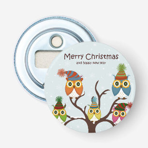 Vrolijk kerstbezit op de boomflessenopening button flesopener