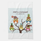 Vrolijk kerstbezit op de keuken rondom de keuken theedoek (Verticaal)