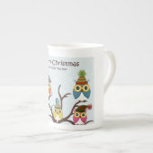 Vrolijk kerstbezit op de Mok Bone China (Voorkant rechts)