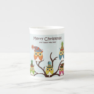 Vrolijk kerstbezit op de Mok Bone China