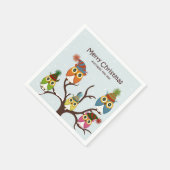 Vrolijk kerstbezit op het papier van de boom Napki Servetten (Hoek)