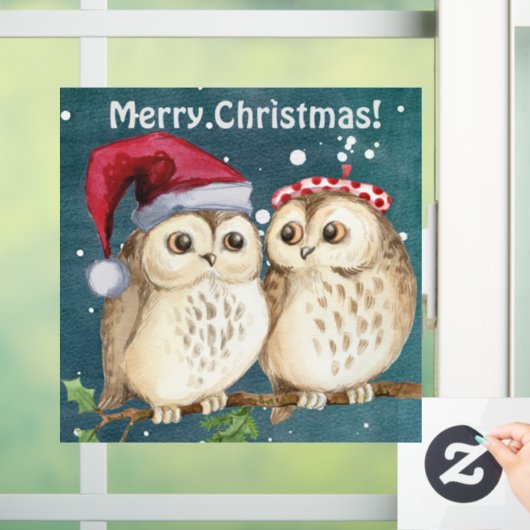 Vrolijk kerstbezit raamsticker (Huis)