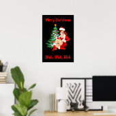 Vrolijk kerstbla, bla, bla - grappig kerstfeest poster (Thuiskantoor)