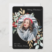 Vrolijk kerstblad boeket foto feestdagenkaart (Voorkant)